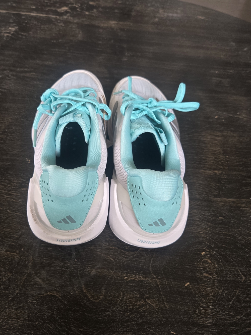 Adidas Adizero Ubersonic 5 Women's Athletic Sneakers - Aqua/White/Silver - Picture 7 of 11